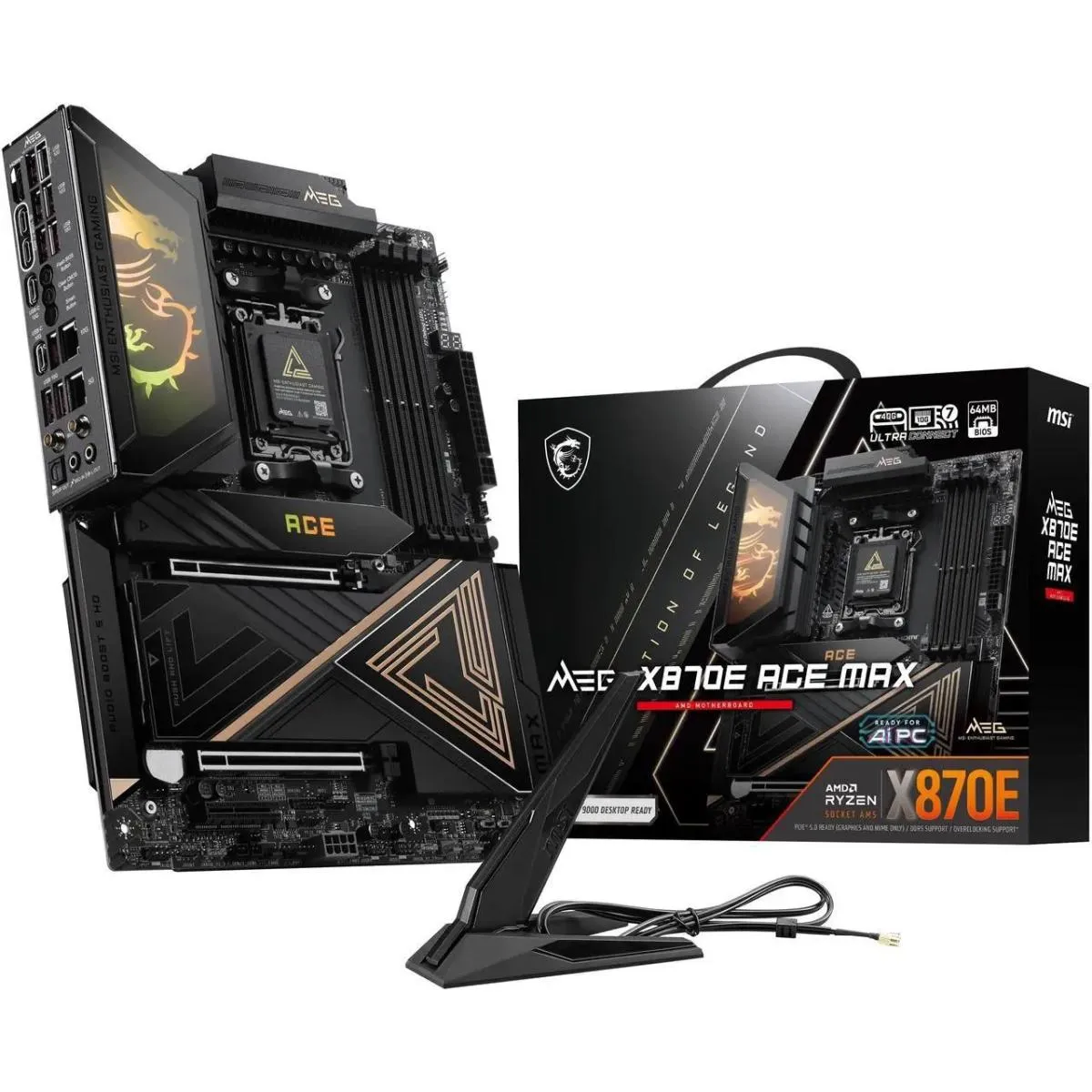 MSI MEG X870E ACE MAX (Wi-Fi 7) AMD RYZEN 7000 8000 9000 Series AM5/DDR5/PCIe 5.0/5xM.2 - ATX Gaming MotherBoard