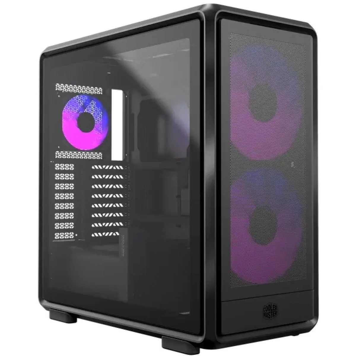 Cooler Master MASTERFRAME 600 Mesh (Black) E-ATX ARGB Mid Tower Tempered Glass Mesh Performance Frame Structure Design Gaming Case w/ 2x SickleFlow 200 ARGB + 1x SickleFlow 120 ARGB & Type-C