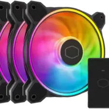 Cooler Master MASTERFAN MF120 HALO² ARGB Dual Ring (Black) 3 IN 1 High-Performance Dual Loop LED Fans With Controller New Frame With Updated Lighting