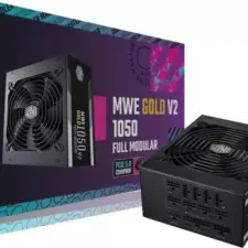 Cooler Master MWE GOLD 1050 V2 (ATX 3.0) 1050W 80 Plus Gold Fully Modular Power Supply w/ (12VHPWR) PCIE 5.0 Connector