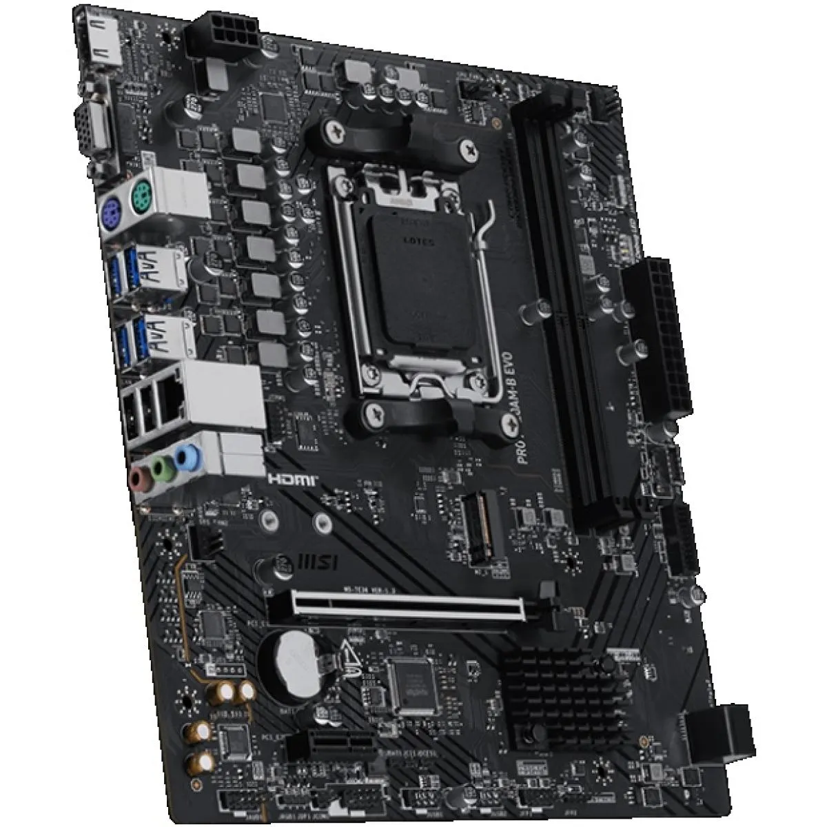 MSI PRO A620AM-B EVO AMD RYZEN 7000 8000 9000 Series AM5/DDR5/PCIe 4.0/1xM.2 - mATX MotherBoard - Image 2
