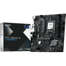 MSI PRO B860M-E, Intel Core Ultra (Series 2), LGA 1851/DDR5/PCIe 5.0/2xM.2 - mATX Gaming MotherBoard