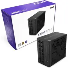 NZXT C1200, 1200W 80+ Gold Full Modular ATX (3.1) (PCIe 5.1) Gaming Power Supply w/ 135mm fluid dynamic bearing fan with Zero Fan Mode (Black)