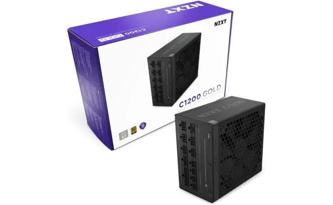 NZXT C1200, 1200W 80+ Gold Full Modular ATX (3.1) (PCIe 5.1) Gaming Power Supply w/ 135mm fluid dynamic bearing fan with Zero Fan Mode (Black)