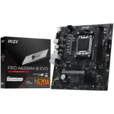 MSI PRO A620AM-B EVO AMD RYZEN 7000 8000 9000 Series AM5/DDR5/PCIe 4.0/1xM.2 - mATX MotherBoard