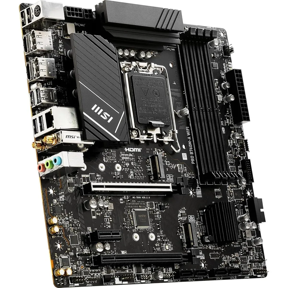 MSI PRO B760M-A (Wi-Fi 6E), Intel 14th 13th 12th Series, LGA 1700/DDR5/PCIe 4.0/2xM.2 - mATX Gaming MotherBoard - Image 2