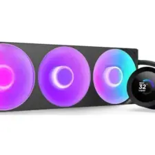 NZXT Kraken Plus 360 RGB (Black) LCD Display All-In-One 360mm Liquid CPU Cooler w/ Enhanced Cold Plate, RPM, Static Pressure F360 RGB Core Single Frame Fan