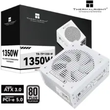 Thermalright (TP1350-W) Platinum 1350W (ATX 3.0) PCIE 5.0 (12VHPWR) 80 Plus Platinum Full Modular, Smart Fan - Power Supply (White)