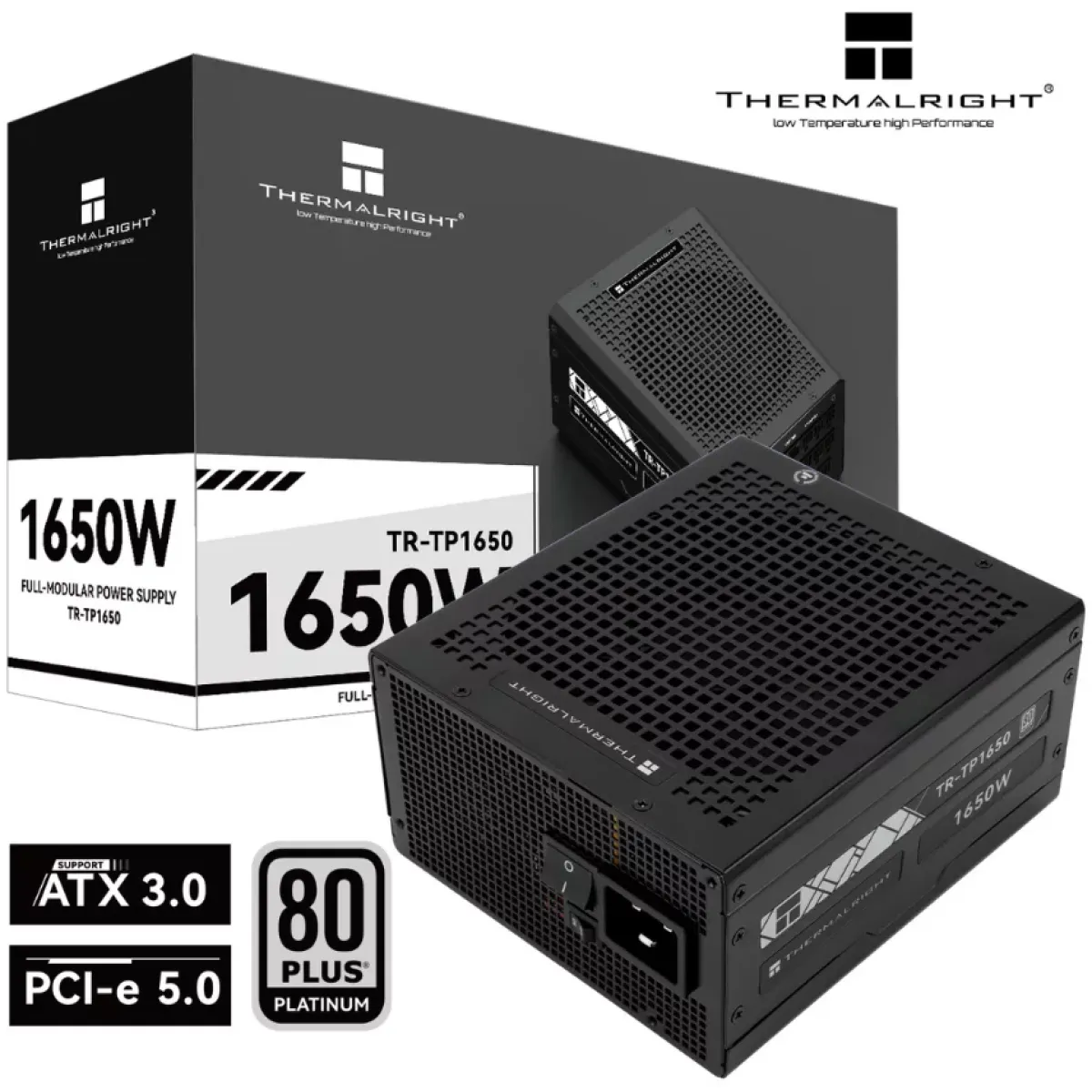 Thermalright (TP1650) Platinum 1650W (ATX 3.0) PCIE 5.0 (12VHPWR) 80 Plus Platinum Full Modular, Smart Fan - Power Supply