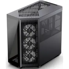 APNX V1 (Black) Dual Chamber Panoramic 2 Glasses Design ATX Mid Tower Mesh Ventilation Pattern Tempered Glass Gaming Case w/ 4x120mm ARGB Fans, Adjustable Motherboard Position Bracket, Support Up To 10x12cm Fans & Type-C