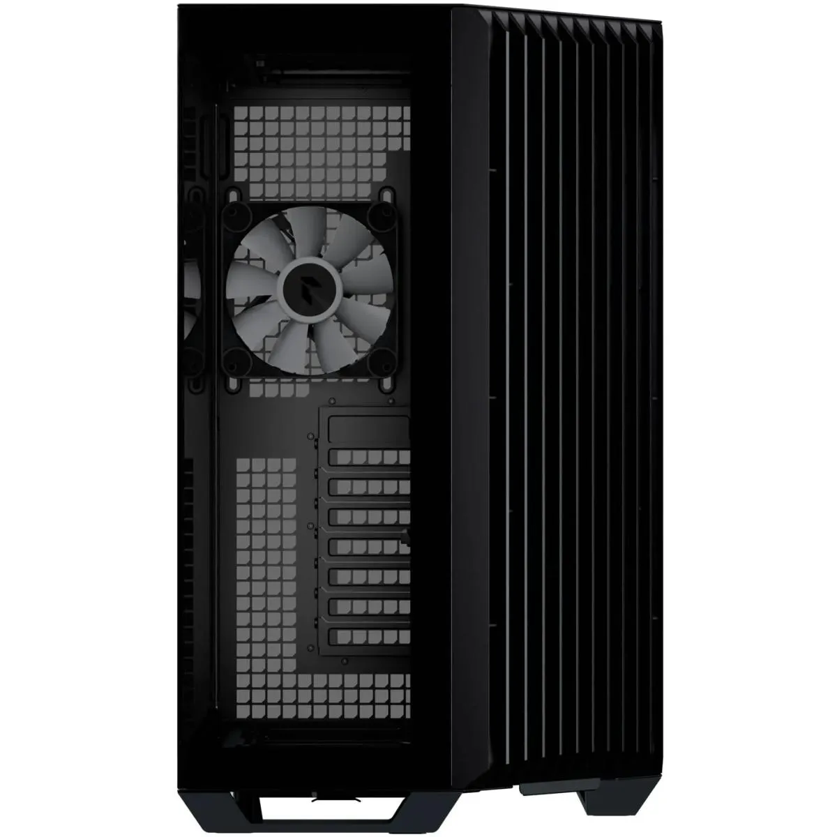 APNX V1 (Black) Dual Chamber Panoramic 2 Glasses Design ATX Mid Tower Mesh Ventilation Pattern Tempered Glass Gaming Case w/ 4x120mm ARGB Fans, Adjustable Motherboard Position Bracket, Support Up To 10x12cm Fans & Type-C - Image 3