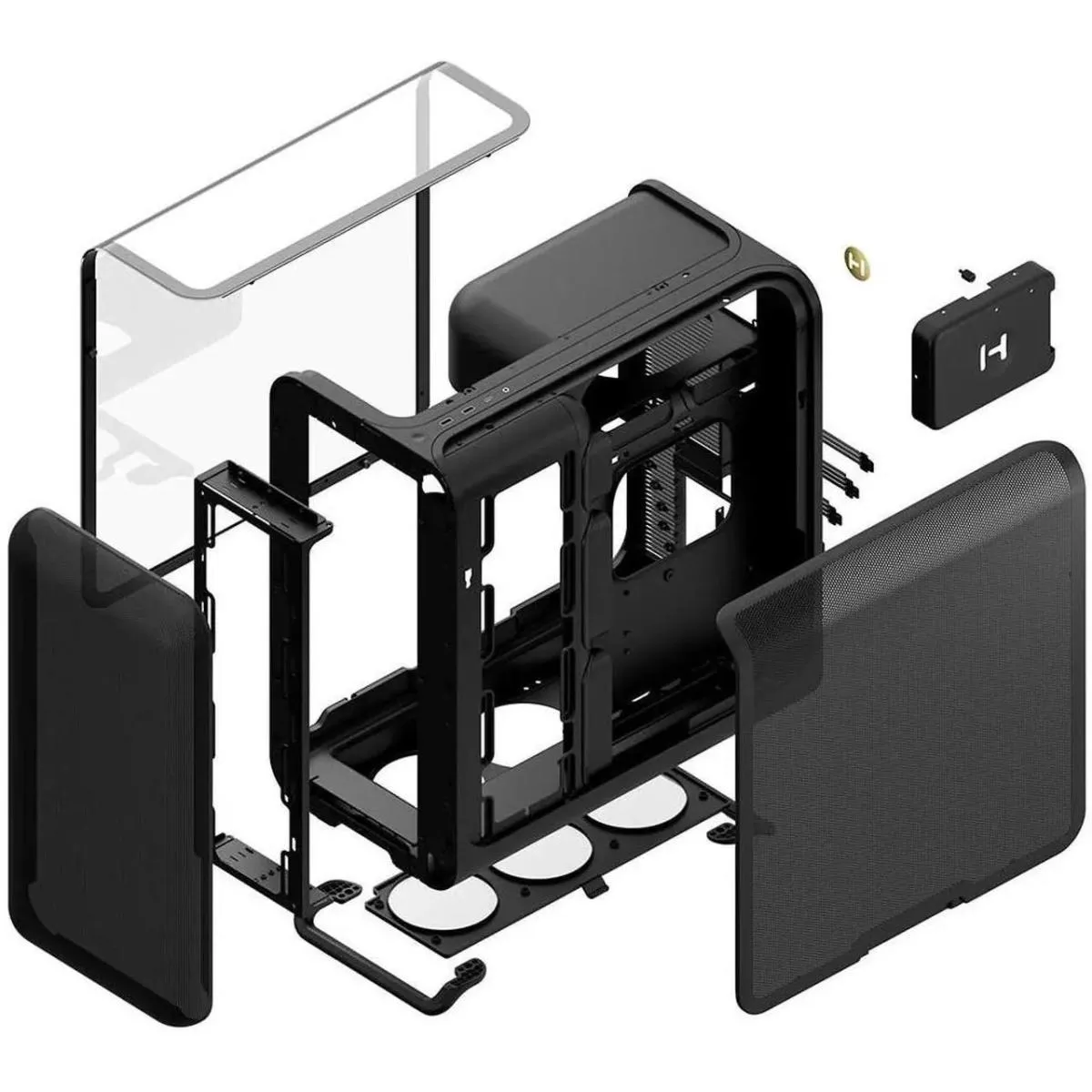 HYTE X50 ATX Mid Tower Modern Performance Case, Micro Mesh Ventilation, Thick Laminated Acoustic Glass (Pitch Black) - Image 4