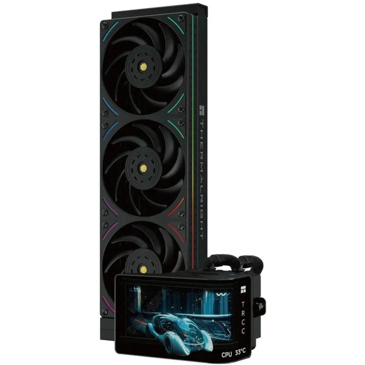 Thermalright Wonder Vision 360 UB ARGB CPU Liquid Cooler w/ 6.67" OLED 2K 60Hz 3D Panoramic Curved Display, High Performance AIO w/ 3x TL-UB36