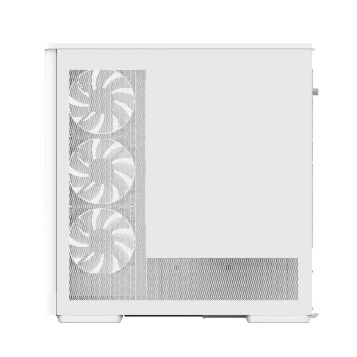 AeroCool P500A DIGI (White) ARGB Stylish Panoramic Fish Tank Design ATX Mid Tower Tempered Glass Gaming Case w/ 4 Pre-installed 120mm ARGB Fans, Type-C & BTF Compatibility (Reverse Connectors) - Image 3