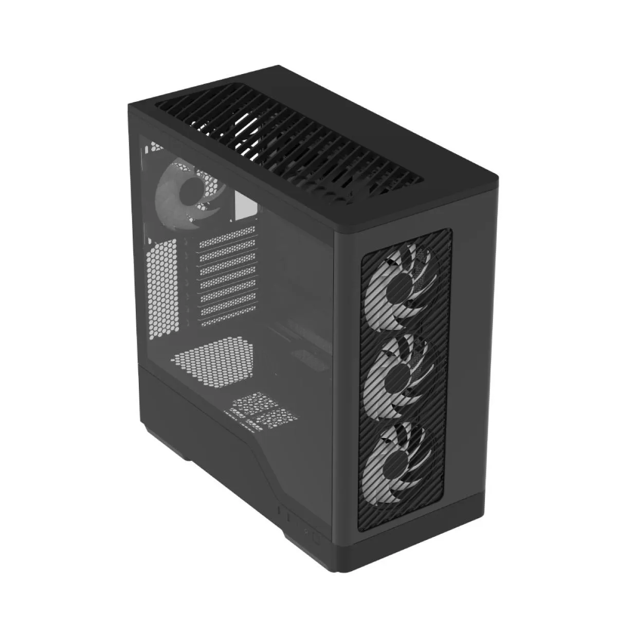 AeroCool D520A (Black) ARGB Stylish & Aesthetic Design ATX Mid Tower Tempered Glass Gaming Case w/ 4 Pre-installed 120mm ARGB Fans & Type-C (Reverse Connectors Motherboard Support) - Image 2