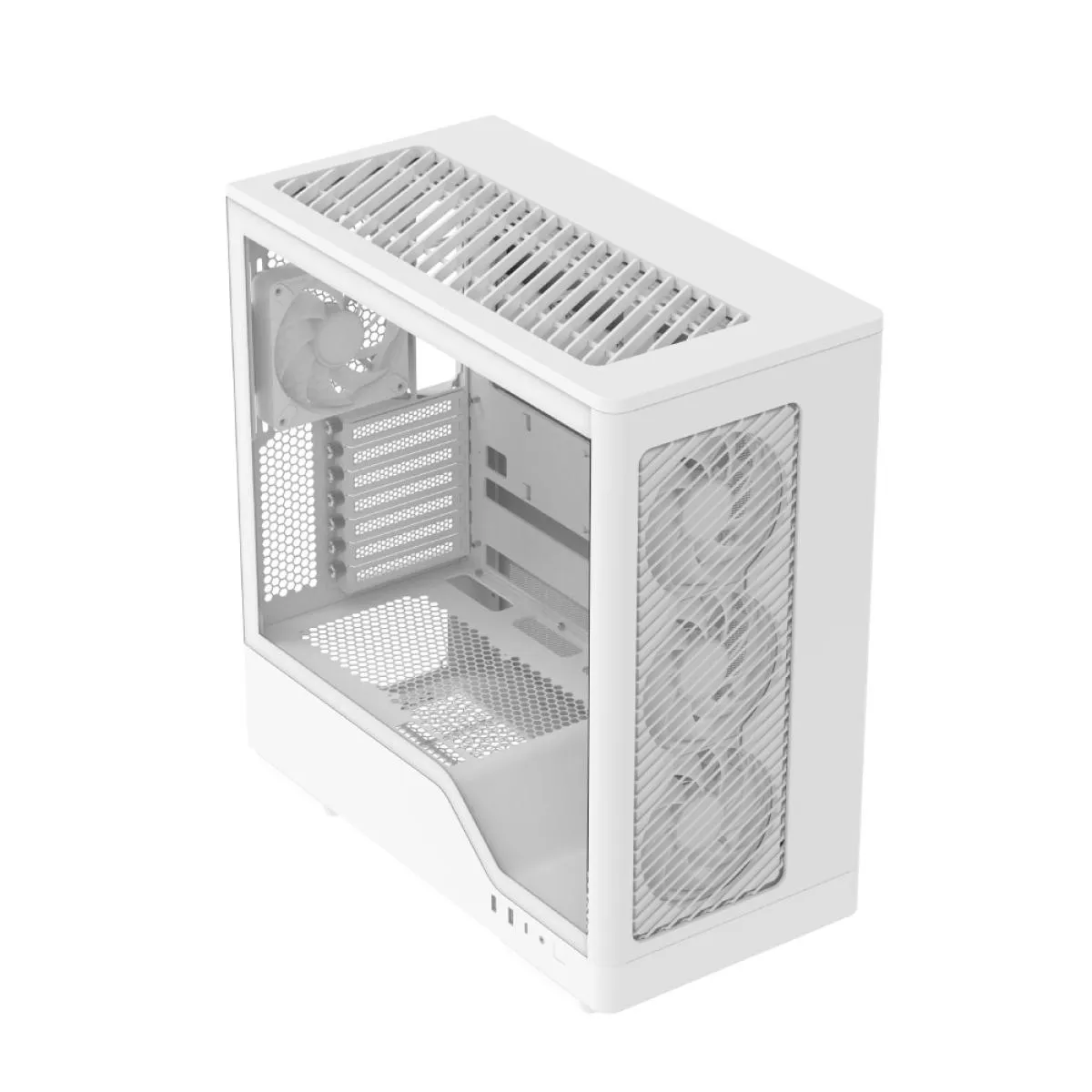AeroCool D520A (White) ARGB Stylish & Aesthetic Design ATX Mid Tower Tempered Glass Gaming Case w/ 4 Pre-installed 120mm ARGB Fans & Type-C, (Reverse Connectors Motherboard Support) - Image 2