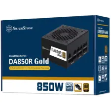 SilverStone DA850R Gold 850W (ATX 3.1) PCIE 5.1 (12V-2x6) 80 Plus Gold Full Modular - High Performance Power Supply