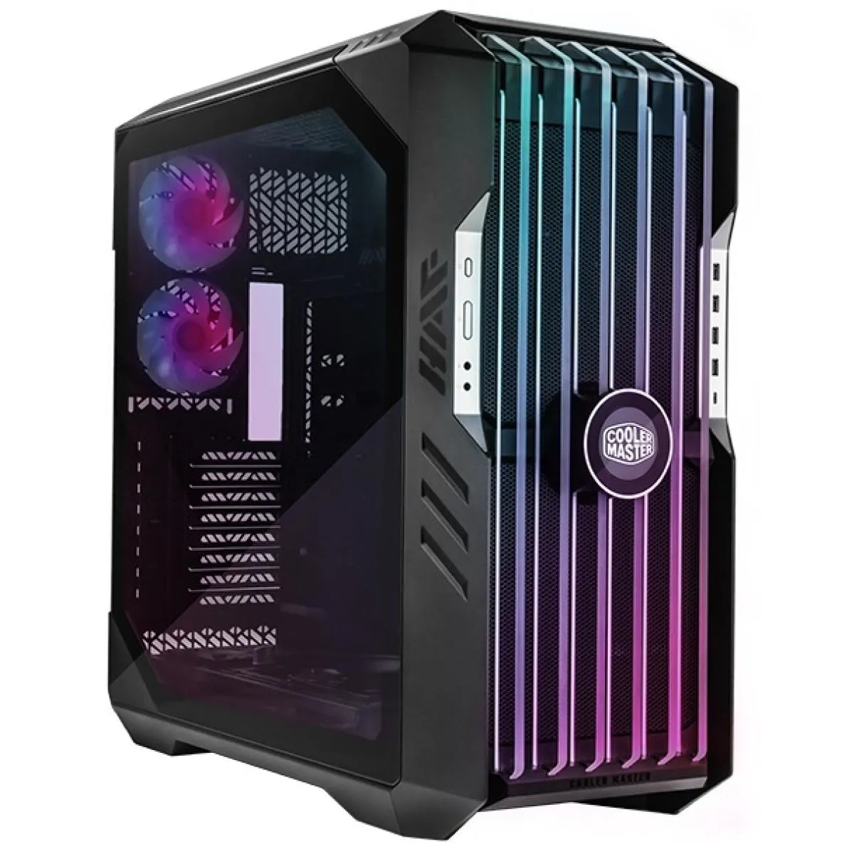 COOLER MASTER HAF 700 EVO ARGB (Titanium Grey) Full-Tower Tempered Glass Gaming Case w/ IRIS Customizable LCD Display & PCIE 4.0 RISER CABLE
