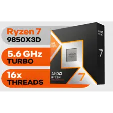 AMD RYZEN 7 9850X3D Up to 5.6GHz 8 Cores 16 threads 96MB Cache AM5 CPU Processor w/ 2nd Gen AMD 3D V-Cache