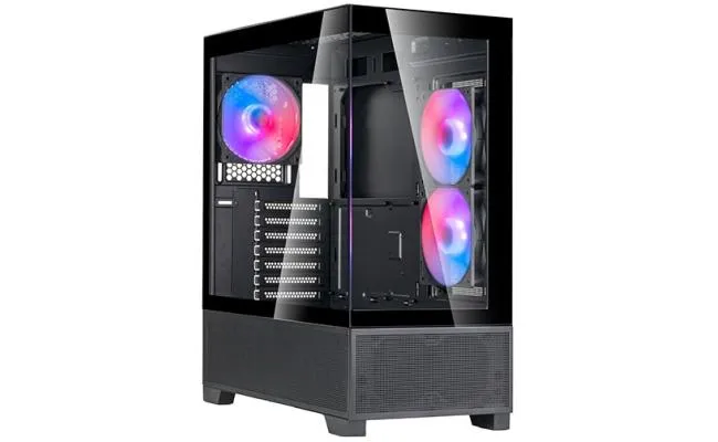 SilverStone Lucid 05 (Black) ARGB ATX Mid Tower Tempered Glass Gaming Case w/ Bold 270° Panoramic View w/ USB Type-C & 3x120mm ARGB Fans + Front 2x 80mm
