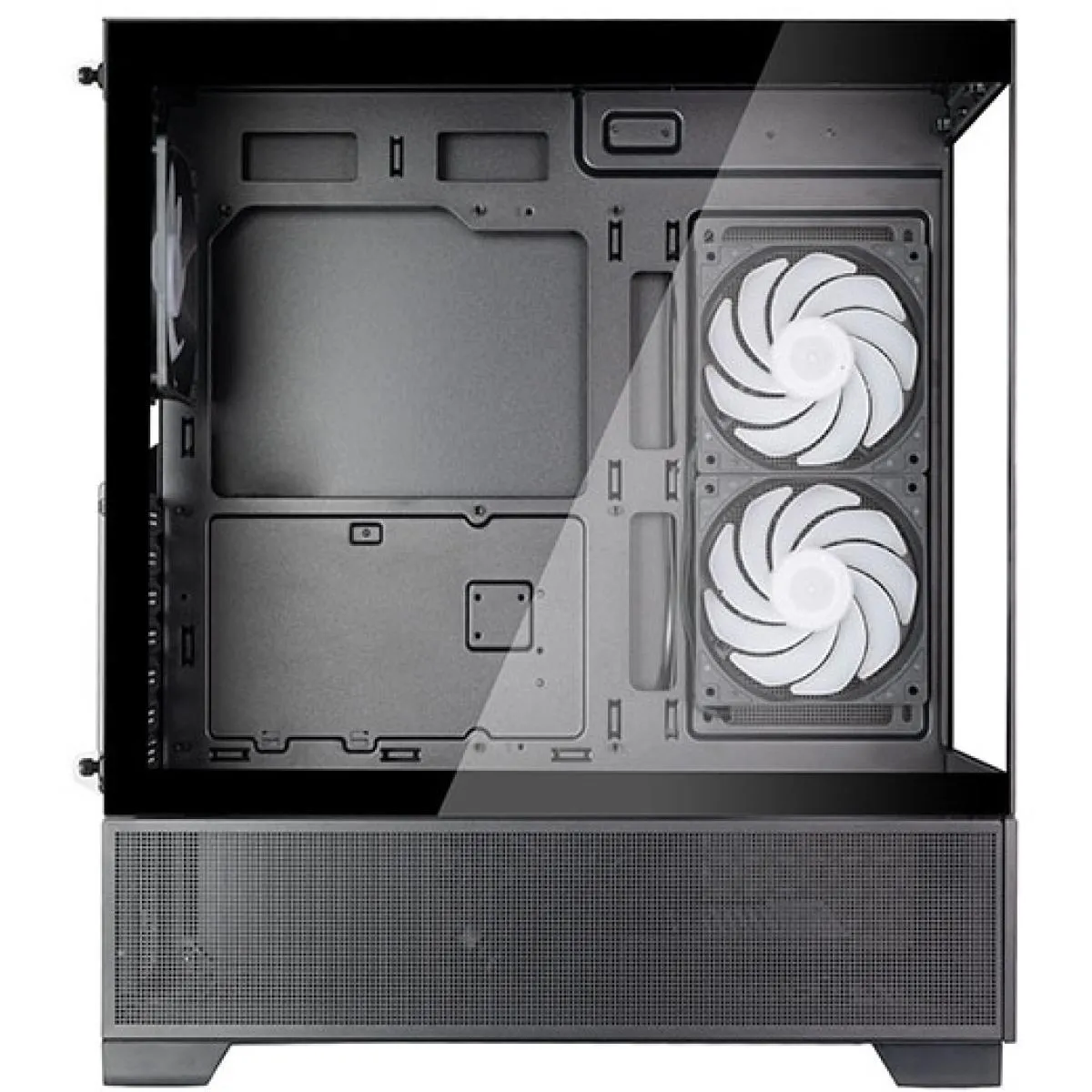 SilverStone Lucid 05 (Black) ARGB ATX Mid Tower Tempered Glass Gaming Case w/ Bold 270° Panoramic View w/ USB Type-C & 3x120mm ARGB Fans + Front 2x 80mm - Image 2
