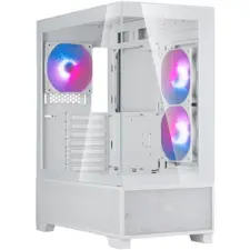 SilverStone Lucid 05 (White) ARGB ATX Mid Tower Tempered Glass Gaming Case w/ Bold 270° Panoramic View w/ USB Type-C & 3x120mm ARGB Fans + Front 2x 80mm