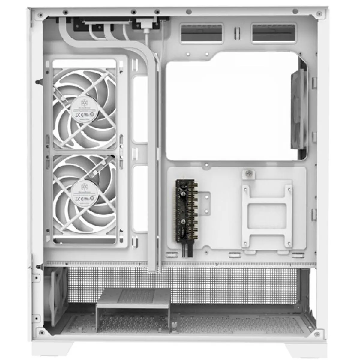 SilverStone Lucid 05 (White) ARGB ATX Mid Tower Tempered Glass Gaming Case w/ Bold 270° Panoramic View w/ USB Type-C & 3x120mm ARGB Fans + Front 2x 80mm - Image 4