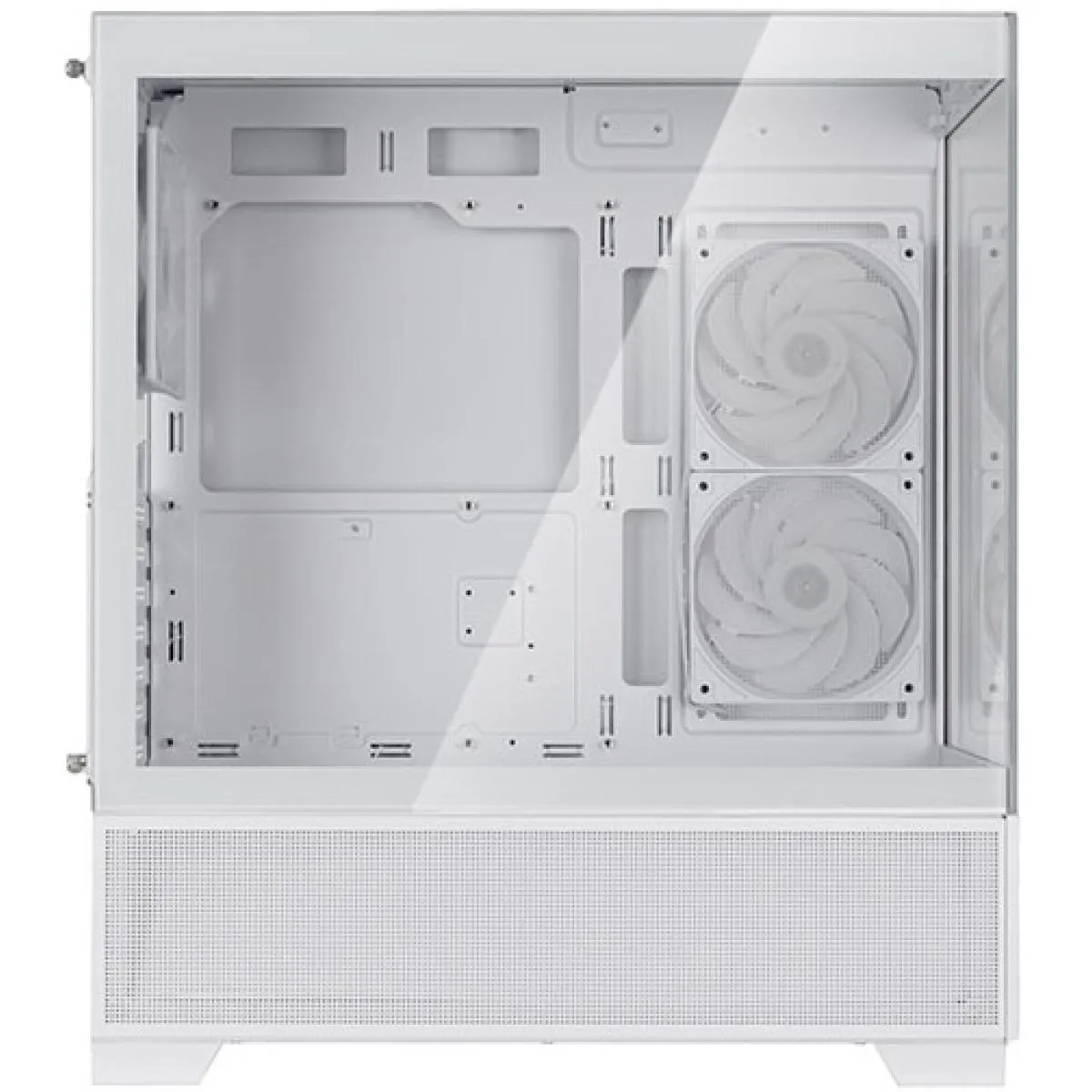 SilverStone Lucid 05 (White) ARGB ATX Mid Tower Tempered Glass Gaming Case w/ Bold 270° Panoramic View w/ USB Type-C & 3x120mm ARGB Fans + Front 2x 80mm - Image 2
