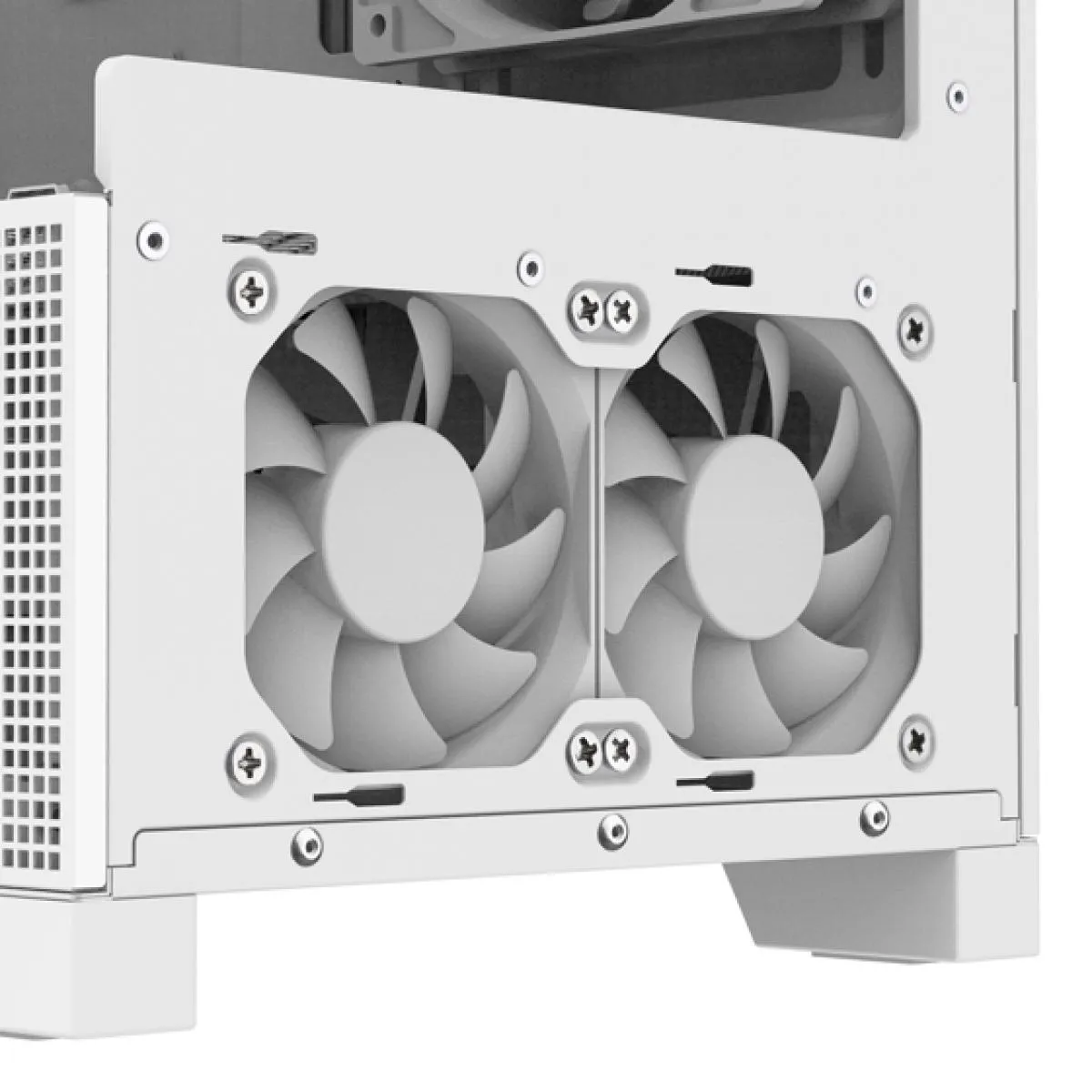 SilverStone Lucid 05 (White) ARGB ATX Mid Tower Tempered Glass Gaming Case w/ Bold 270° Panoramic View w/ USB Type-C & 3x120mm ARGB Fans + Front 2x 80mm - Image 3