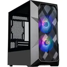 COOLER MASTER MasterBox TD300 Mesh Black Mini Tower Tempered Glass Gaming Case w 2x ARGB Fans