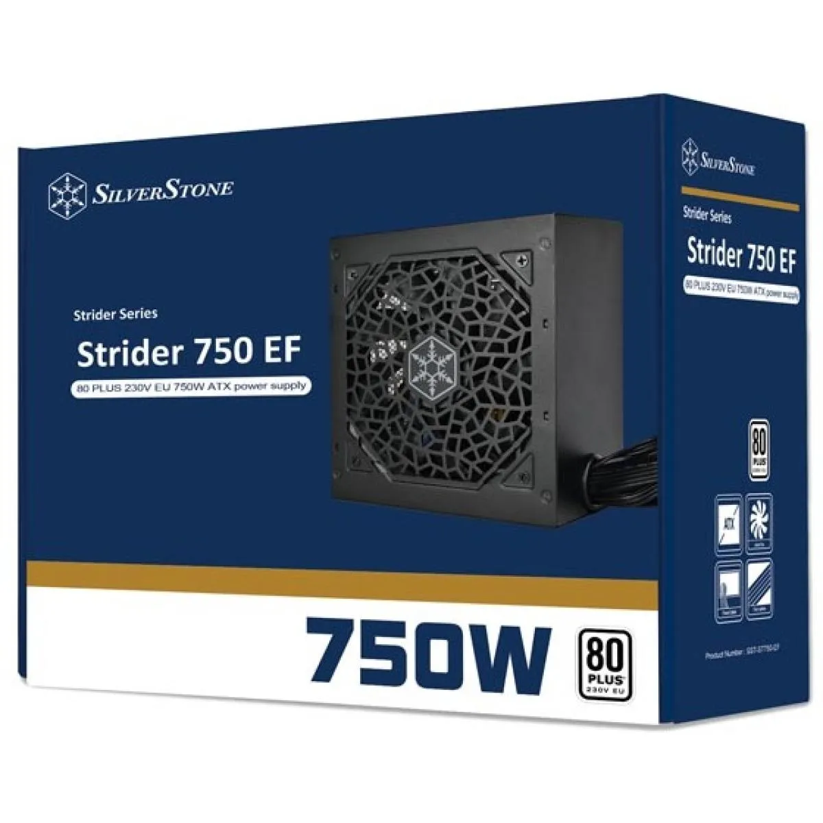 SilverStone Strider 750 EF 230V EU 750W ATX (PS2) 80 Plus White Performance Power Supply w/ Silent 120mm fan