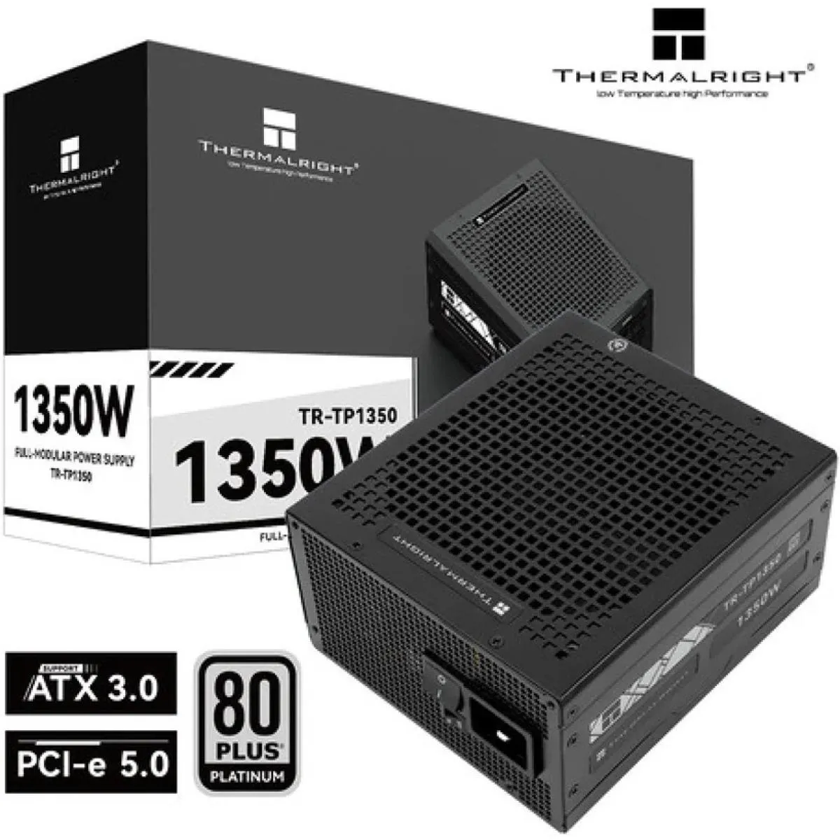 Thermalright (TP1350) Platinum 1350W (ATX 3.0) PCIE 5.0 (12VHPWR) 80 Plus Platinum Full Modular, Smart Fan - Power Supply
