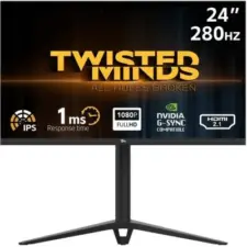 Twisted Minds 24.5" FHD Flat Gaming Monitor, Fast IPS, 280Hz, 1ms MPRT, Console Ready HDMI 2.1, HDR 100, Nvidia G-SYNC & AMD-SYNC w/ RGB Lights